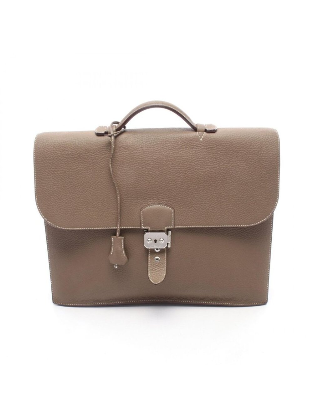 Hermes Business Bag Sac a Depeches 38 Etoupe Leather